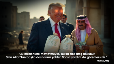 “Zulmedenlere meyletmeyin. Yoksa size ateş dokunur. Sizin Allah'tan başka dostlarınız yoktur. Sonra yardım da göremezsiniz.”